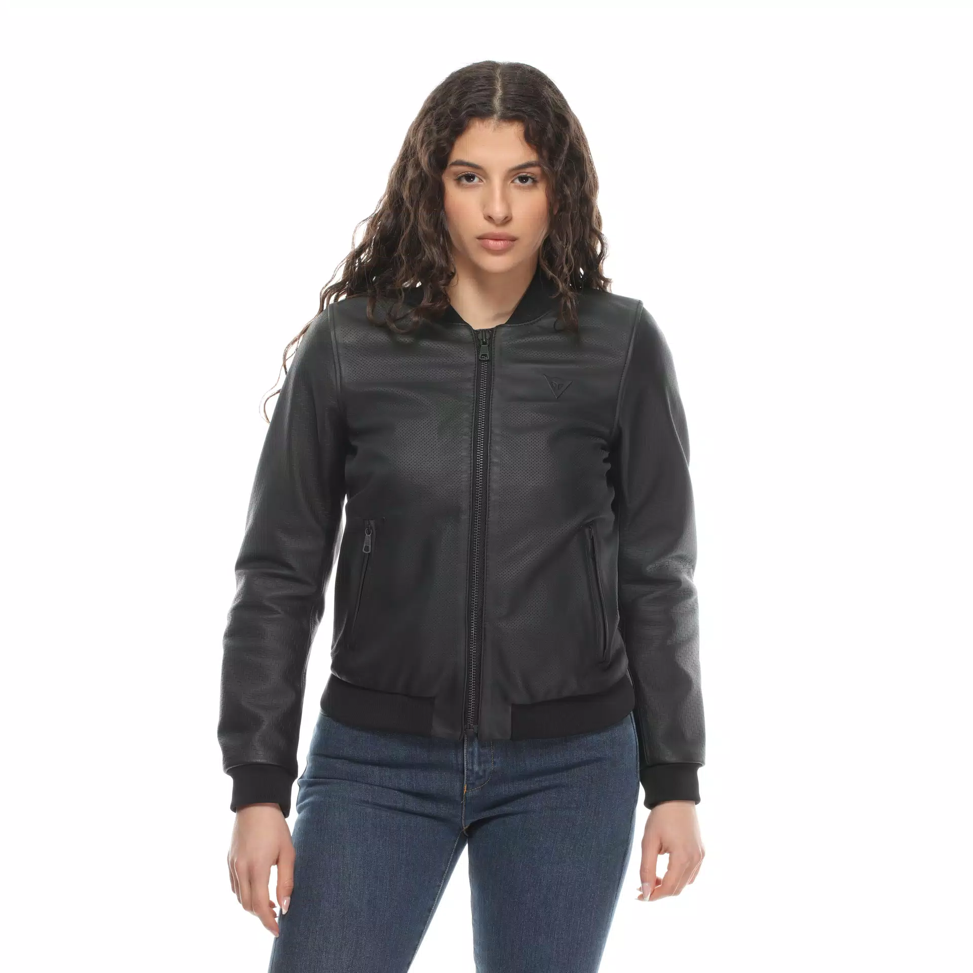 ACCENTO - GIACCA MOTO IN PELLE PERFORATA DONNA