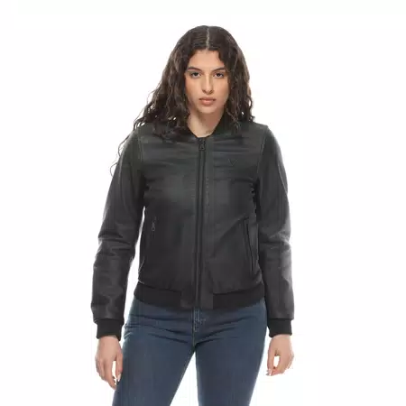 ACCENTO - WOMEN'S MOTORCYCLE PERFORATED LEATHER JACKET - BLACK - 3