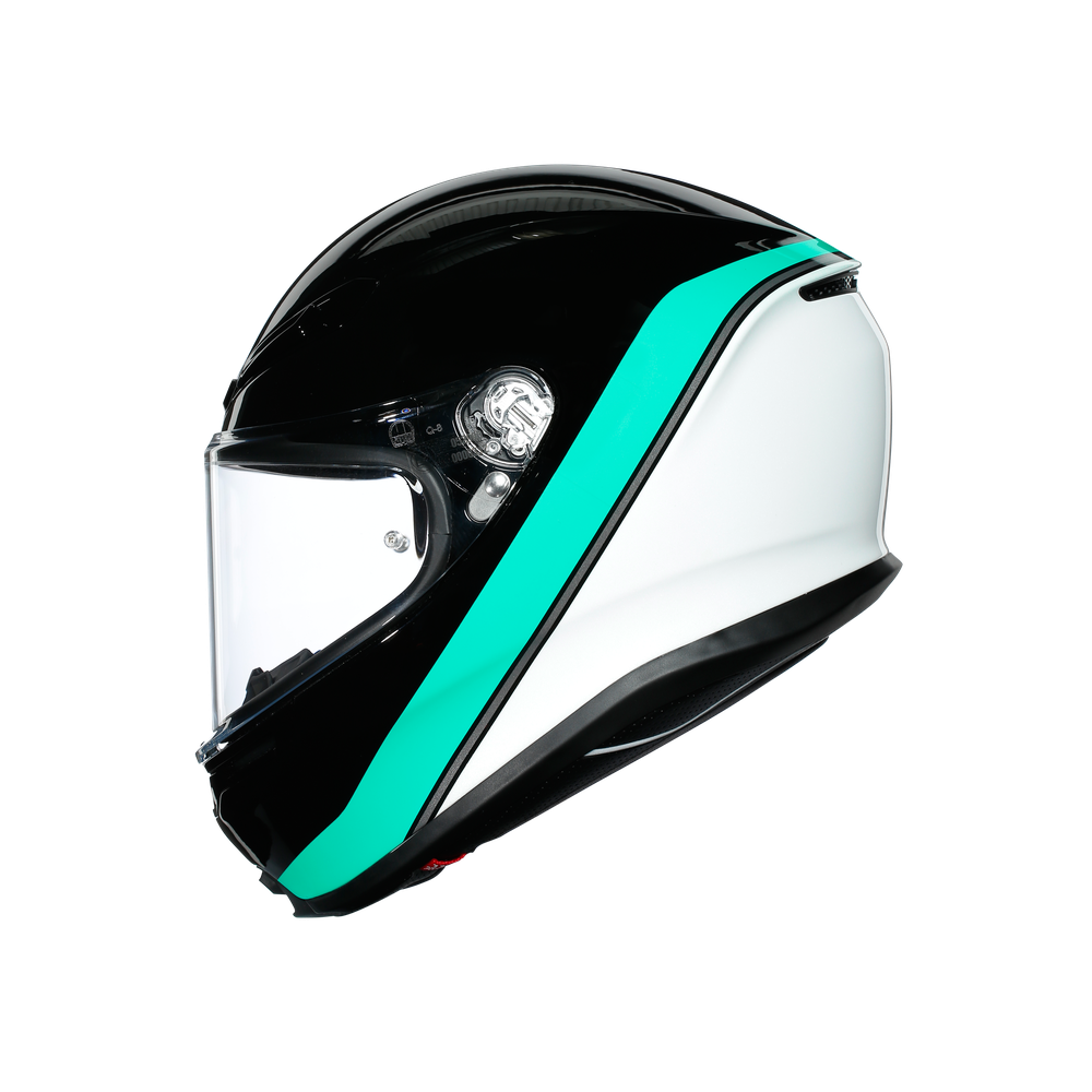 K6 AGV DOT(ECE) MULTI MPLK - MINIMAL BLACK/PEARL WHITE/AQUA