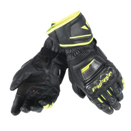 DRUID D1 LONG GLOVES BLACK/BLACK/FLUO-YELLOW- Leather