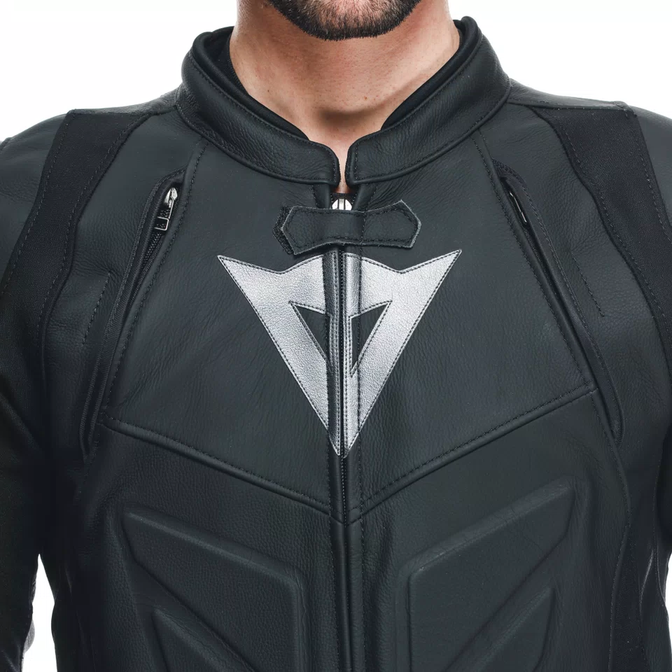 Black leather motorcycle suit store