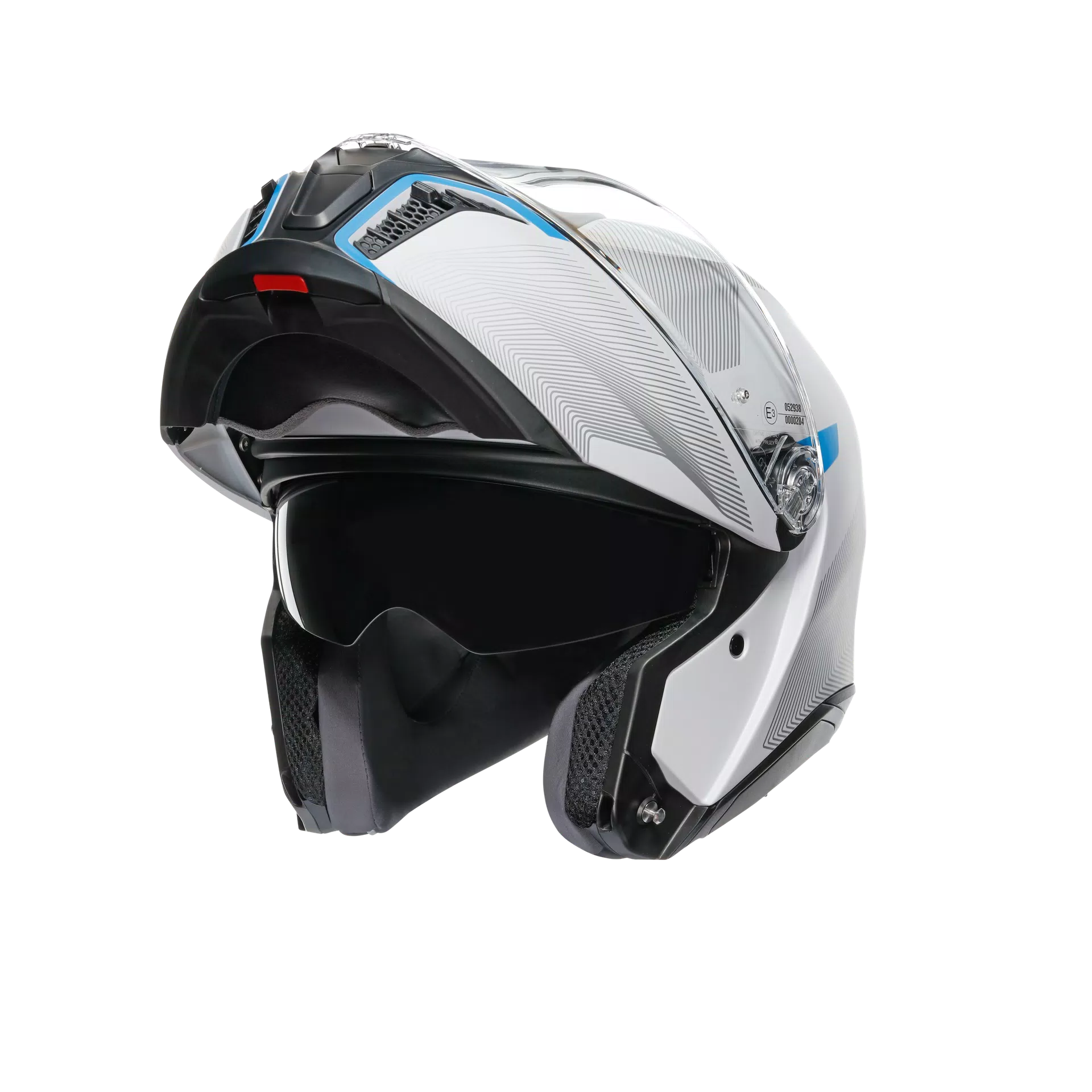TOURMODULAR FREQUENCY LIGHT GREY/BLUE - MOTORBIKE FLIP UP HELMET E2206