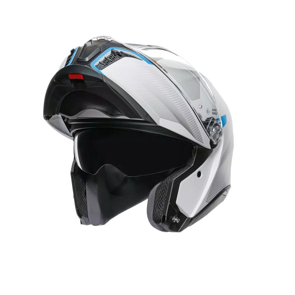 TOURMODULAR FREQUENCY LIGHT GREY/BLUE - MOTORBIKE FLIP UP HELMET E2206 -  - 10