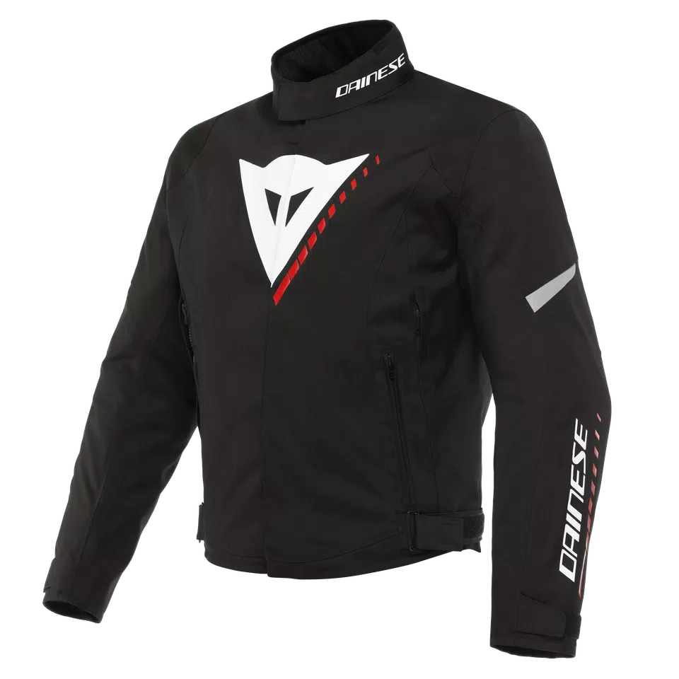 VELOCE D-DRY®- MEN'S WATERPROOF MOTORCYCLE JACKET - BLACK/WHITE/LAVA-RED - 1