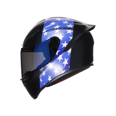 K1 S US FLAG MATT BLACK/RED/BLUE - MOTORBIKE FULL FACE HELMET DOT (E2206) -  - 4