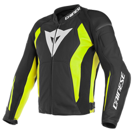 NEXUS LEATHER JACKET BLACK/BLACK/FLUO-YELLOW
