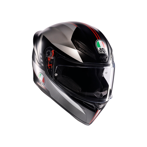 K1 S JIST Asian Fit - LAP MATT BLACK/GREY/RED | AGV ヘルメット