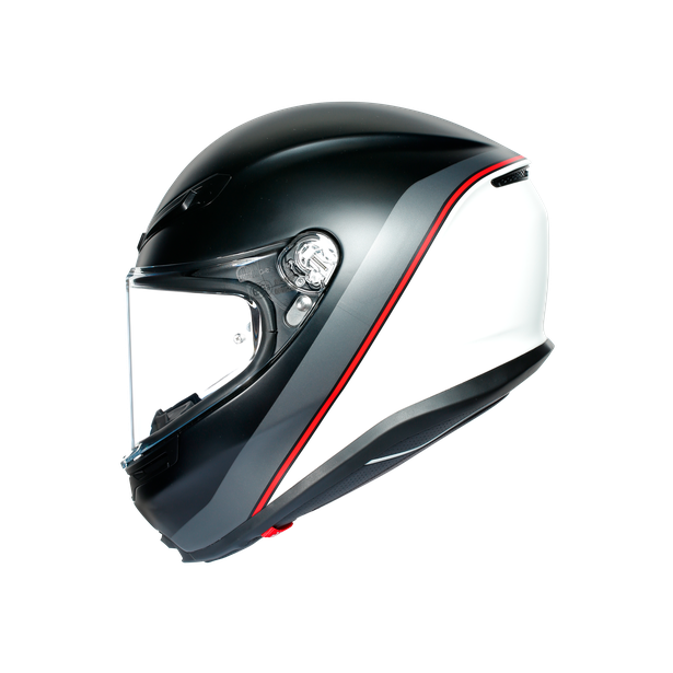 K6 AGV DOT(ECE) MULTI MPLK - MINIMAL PURE MATT BLACK/WH/RED