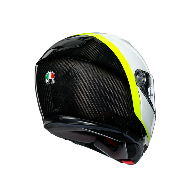 sportmodular-ray-carbon-white-yellow-fluo-motorbike-flip-up-helmet-e2205 image number 5