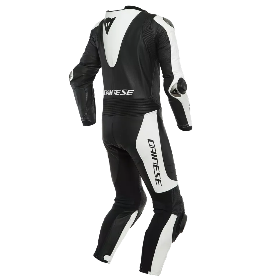 LAGUNA SECA 5 MEN S 1 PIECE MOTORCYCLE PERFORATED LEATHER SUIT BLACK WHITE Dainese