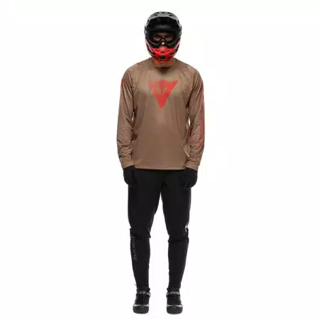 HG AER JERSEY LS - MAGLIA BICI MANICHE LUNGHE UOMO - BROWN/RED - 3