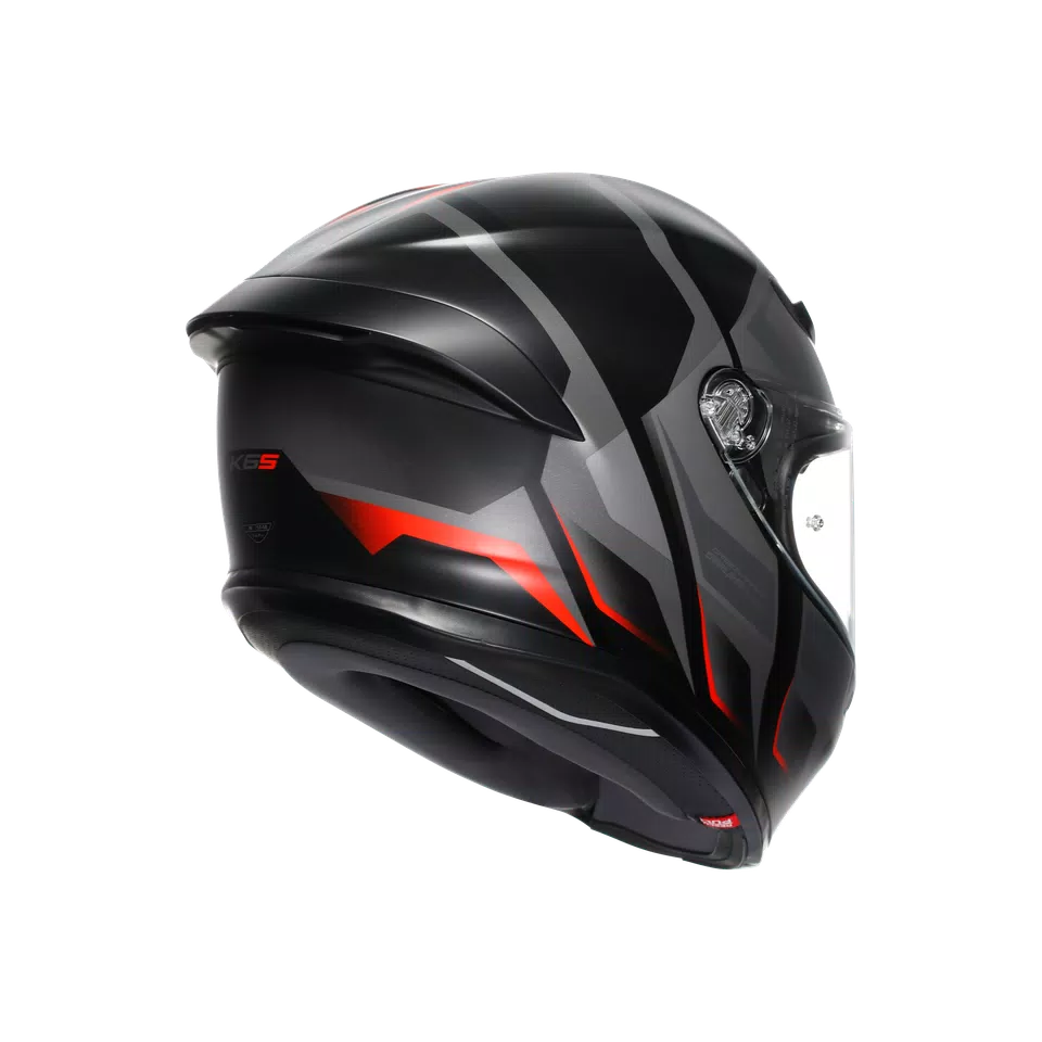 K6 S KARVE MATT BLACK/GREY/RED - MOTORBIKE FULL FACE HELMET DOT (E2206) -  - 6