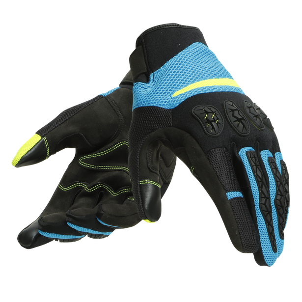aerox-unisex-gloves-black-fire-blue-fluo-yellow image number 0