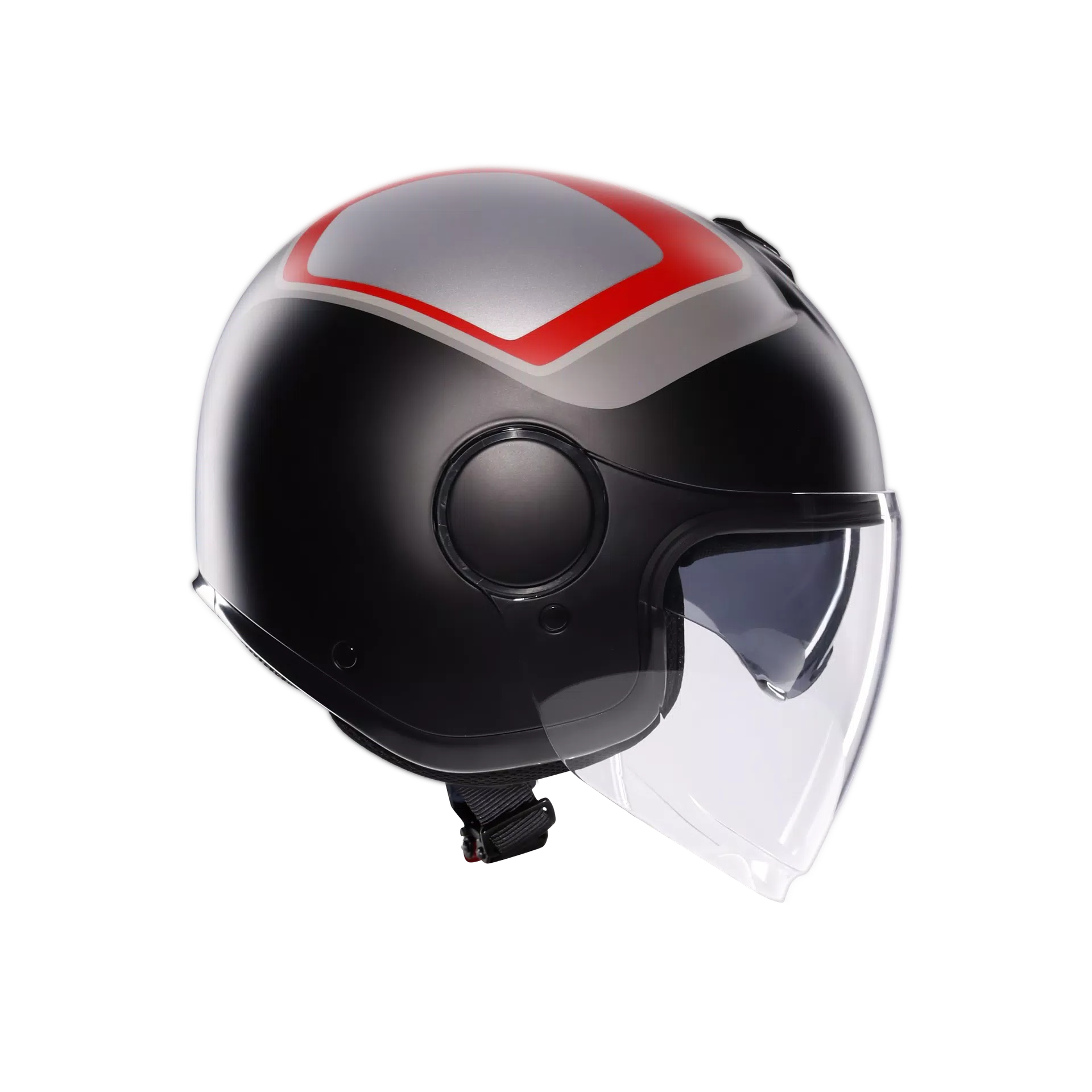 ETERES SCAGLIERI MATT GREY/RED - CASQUE MOTO JET E2206