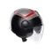 ETERES SCAGLIERI MATT GREY/RED - MOTORBIKE OPEN FACE HELMET E2206