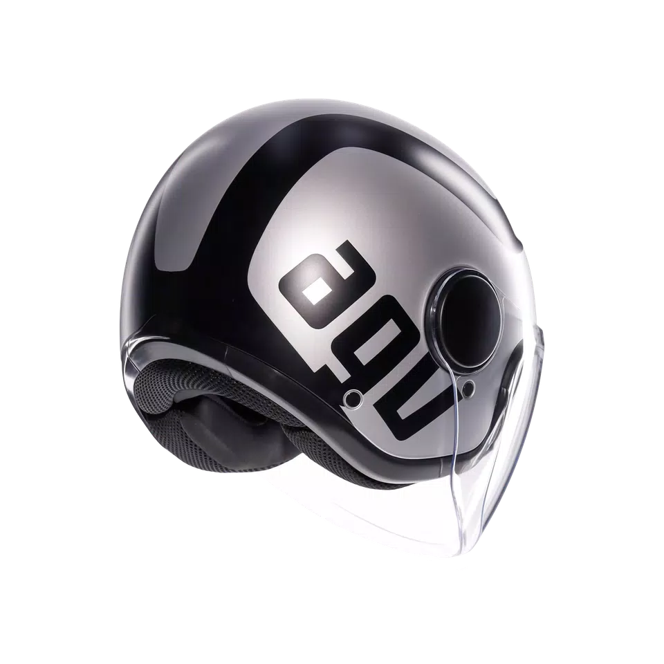 ETERES RIMINI MATT GREY/BLACK - MOTORBIKE OPEN FACE HELMET E2206 -  - 6