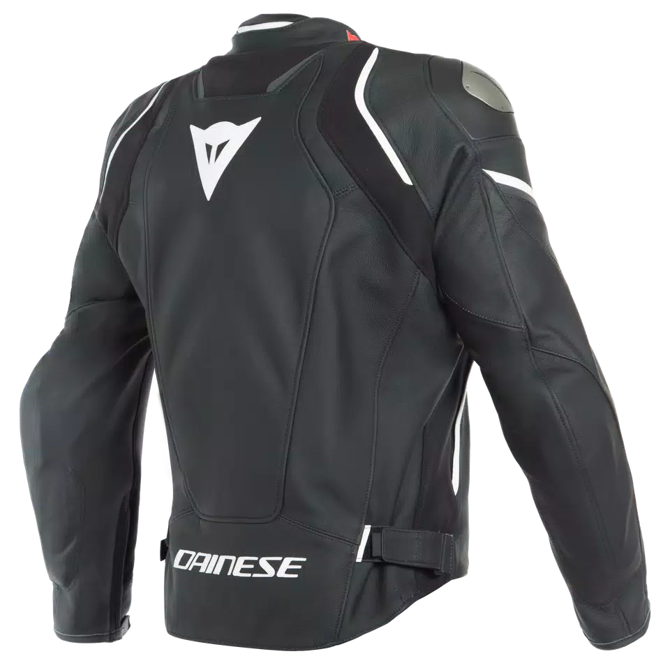 RACING 3 D-AIR LEATHER JACKET - BLACK-MATT/BLACK-MATT/WHITE - 2