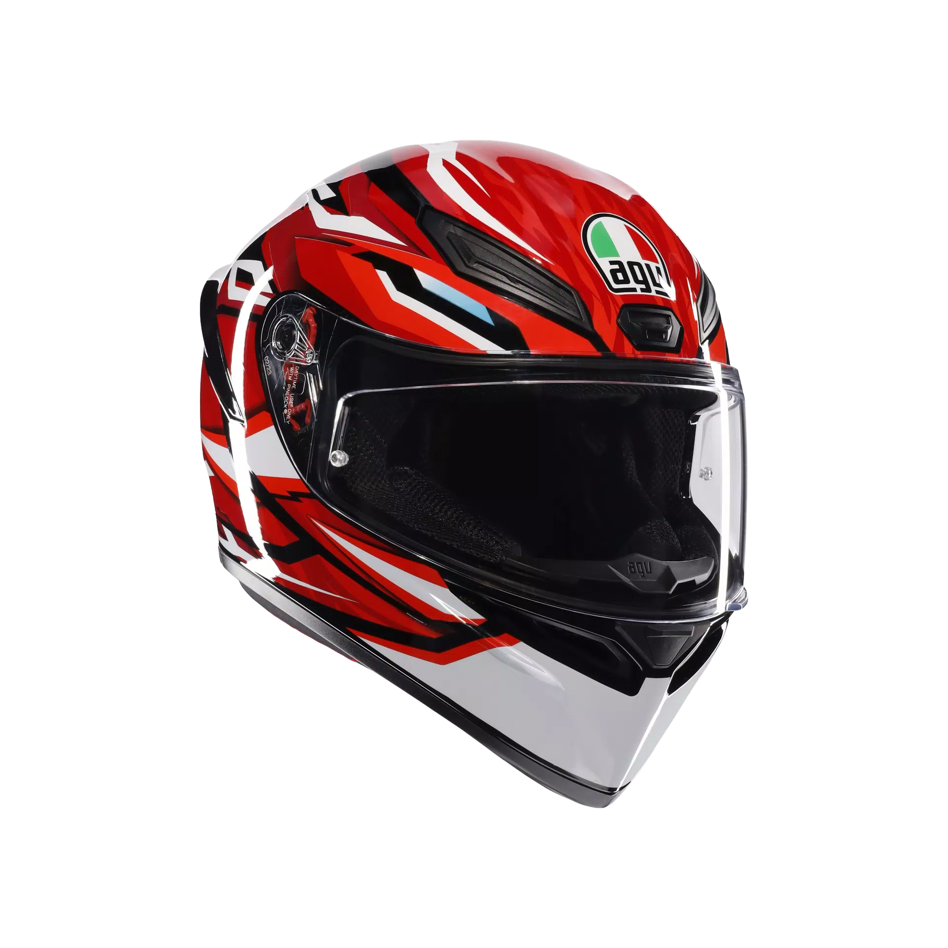 K1 S LION BLACK/RED/WHITE - MOTORBIKE FULL FACE HELMET DOT (E2206)