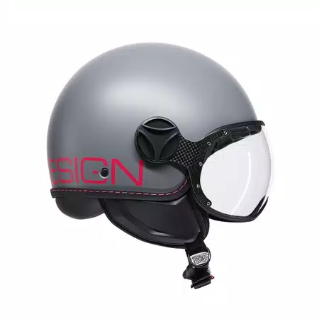 MOMODESIGN FGTR CLASSIC - JET HELMET WITH VISOR E2206 - FLUO MATT GREY/FUCSIA -  - 3