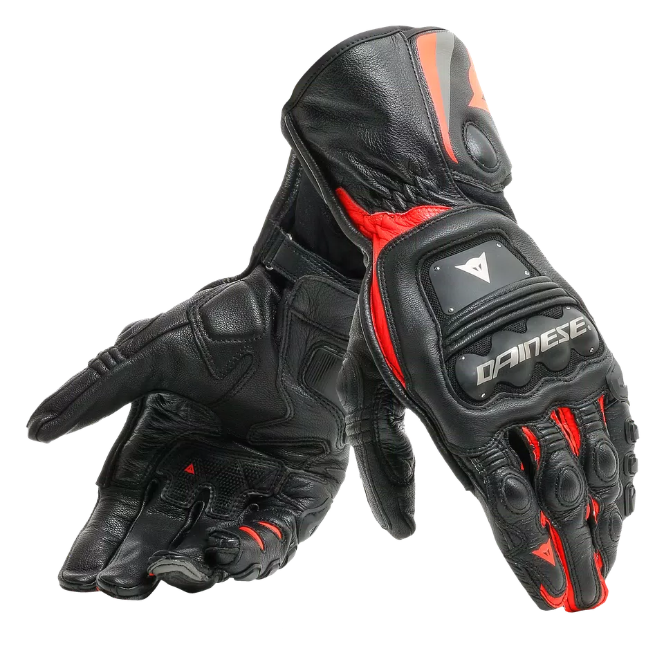 STEEL PRO & Dainese バイクグローブ STEEL-PRO - MEN'S MOTORCYCLE LEATHER GLOVES | BLACK/FLUO-RED