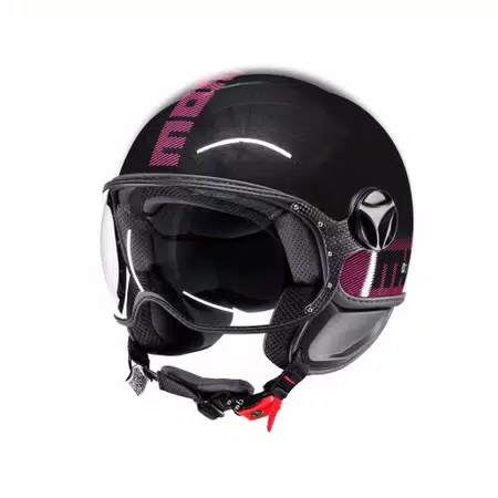 MOMODESIGN FGTR CLASSIC STRIPES GLITTER/FUCSIA  - JET HELMET WITH VISOR E2206 -  - 1