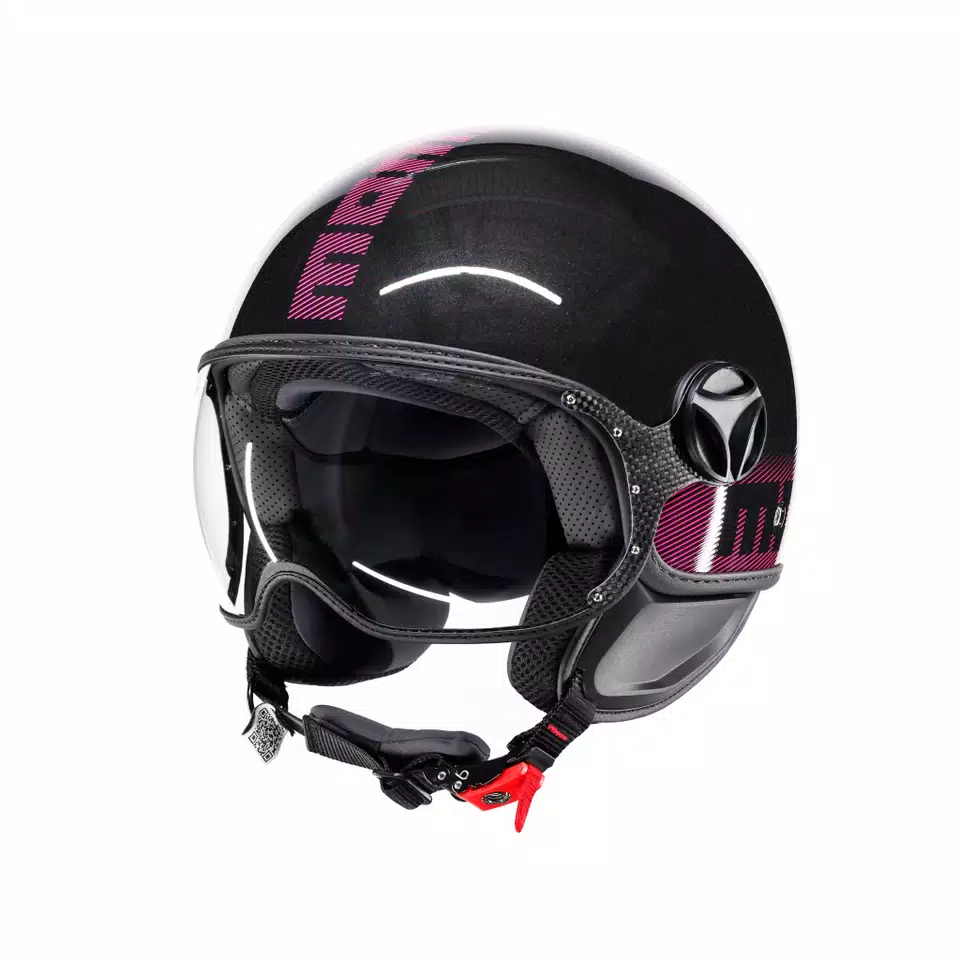 MOMODESIGN FGTR CLASSIC STRIPES GLITTER/FUCSIA  - JET HELMET WITH VISOR E2206 -  - 1