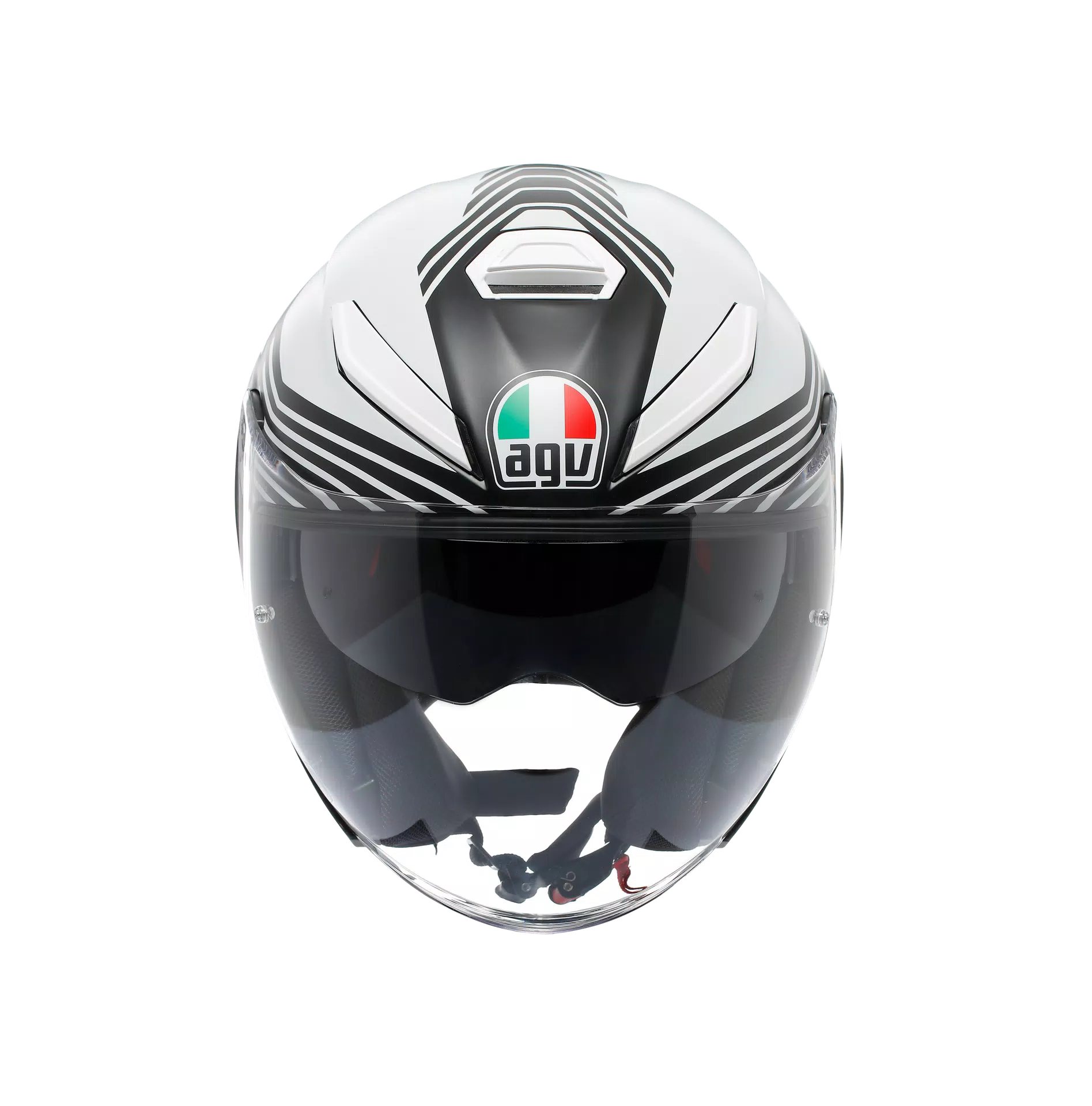 K5 JET EVO CONTROL MATT BLACK/WHITE - MOTORBIKE OPEN FACE HELMET E2206