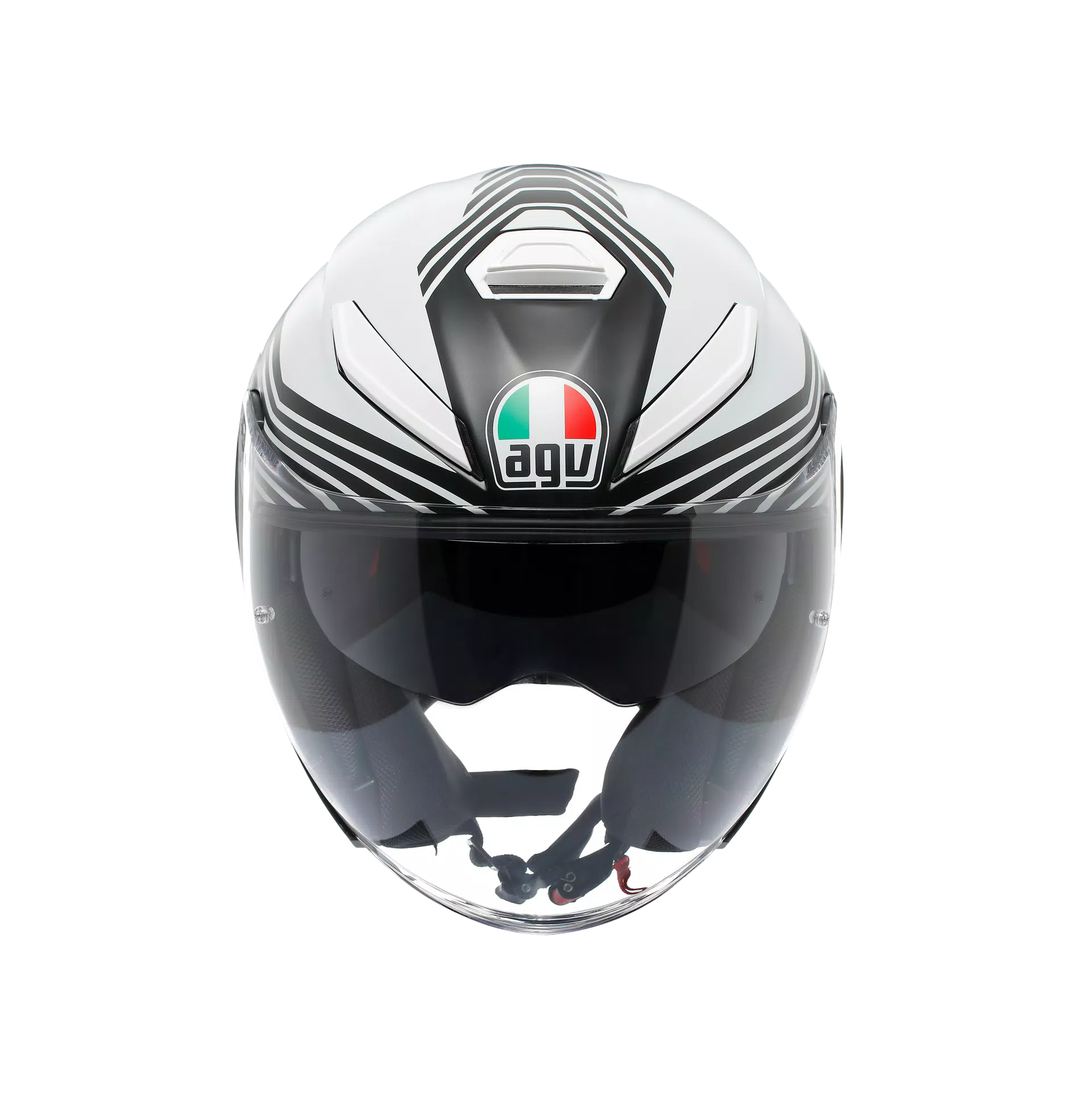K5 JET EVO CONTROL MATT BLACK/WHITE - MOTORBIKE OPEN FACE HELMET E2206