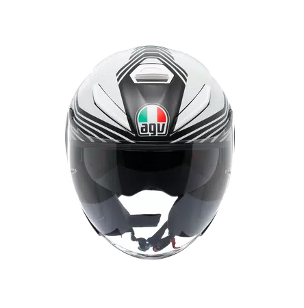 K5 JET EVO CONTROL MATT BLACK/WHITE - MOTORRAD JET-HELM E2206 -  - 2