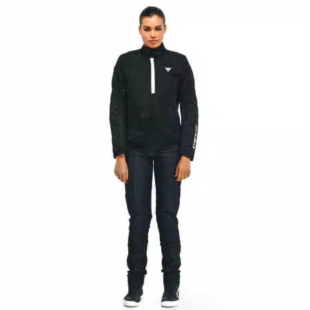 RISOLUTA AIR TEX - WOMEN'S MOTORCYCLE JACKET IN FABRIC - BLACK/WHITE - 3