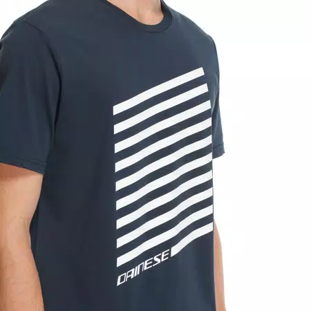 GEOMETRICA - MEN'S CREWNECK T-SHIRT - CARBON/WHITE STRIPES - 5