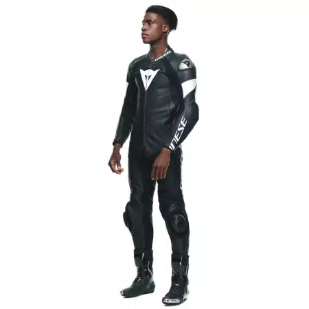 TOSA 1 PCS LEATHER SUIT PERF - BLACK/BLACK/WHITE - 4