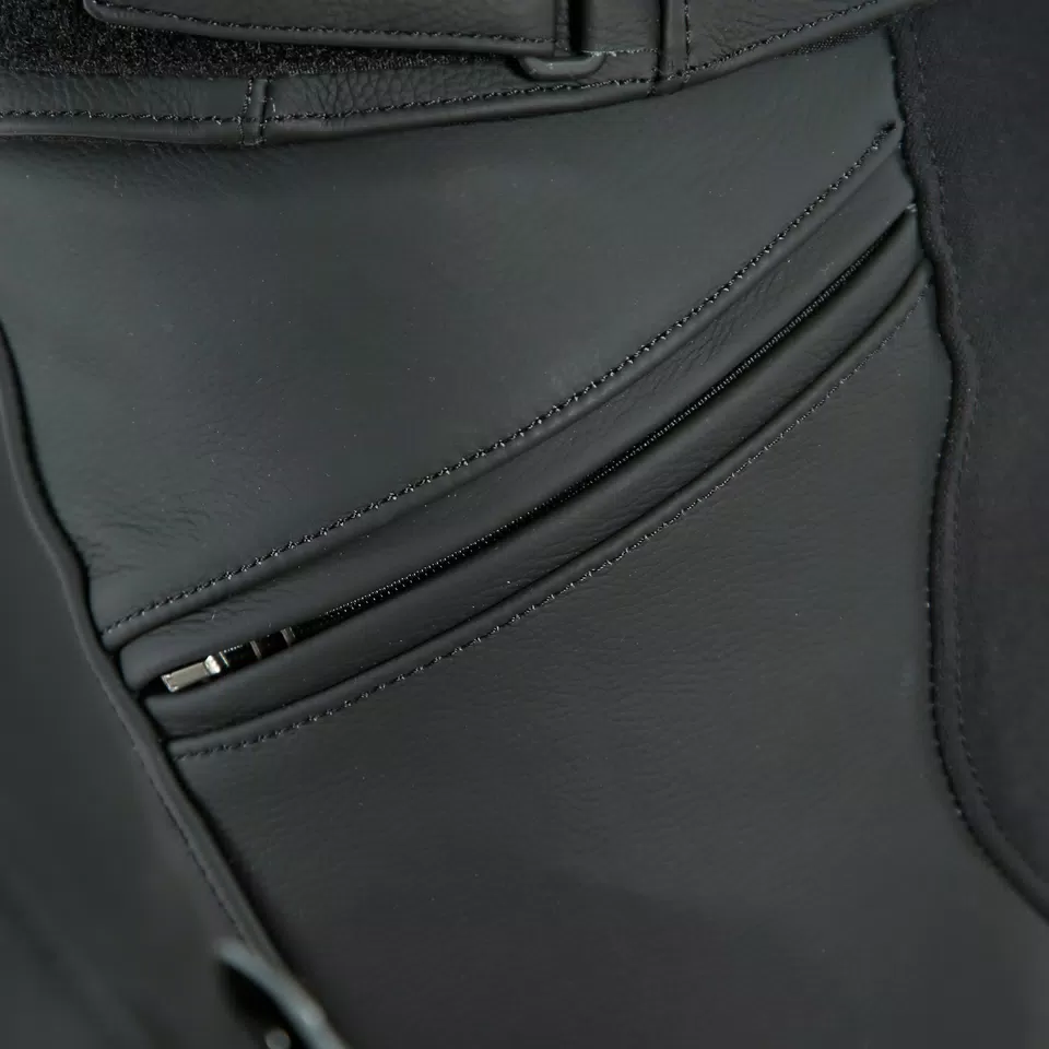 PONY 3 - MEN'S MOTORCYCLE LEATHER SHORT/TALL PANTS - BLACK-MATT - 6
