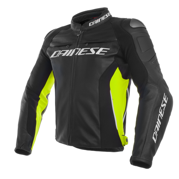 racing-3-leather-jacket-black-black-fluo-yellow image number 0