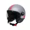 MOMODESIGN FGTR CLASSIC - JET HELMET WITH VISOR E2206 - FLUO MATT GREY/FUCSIA