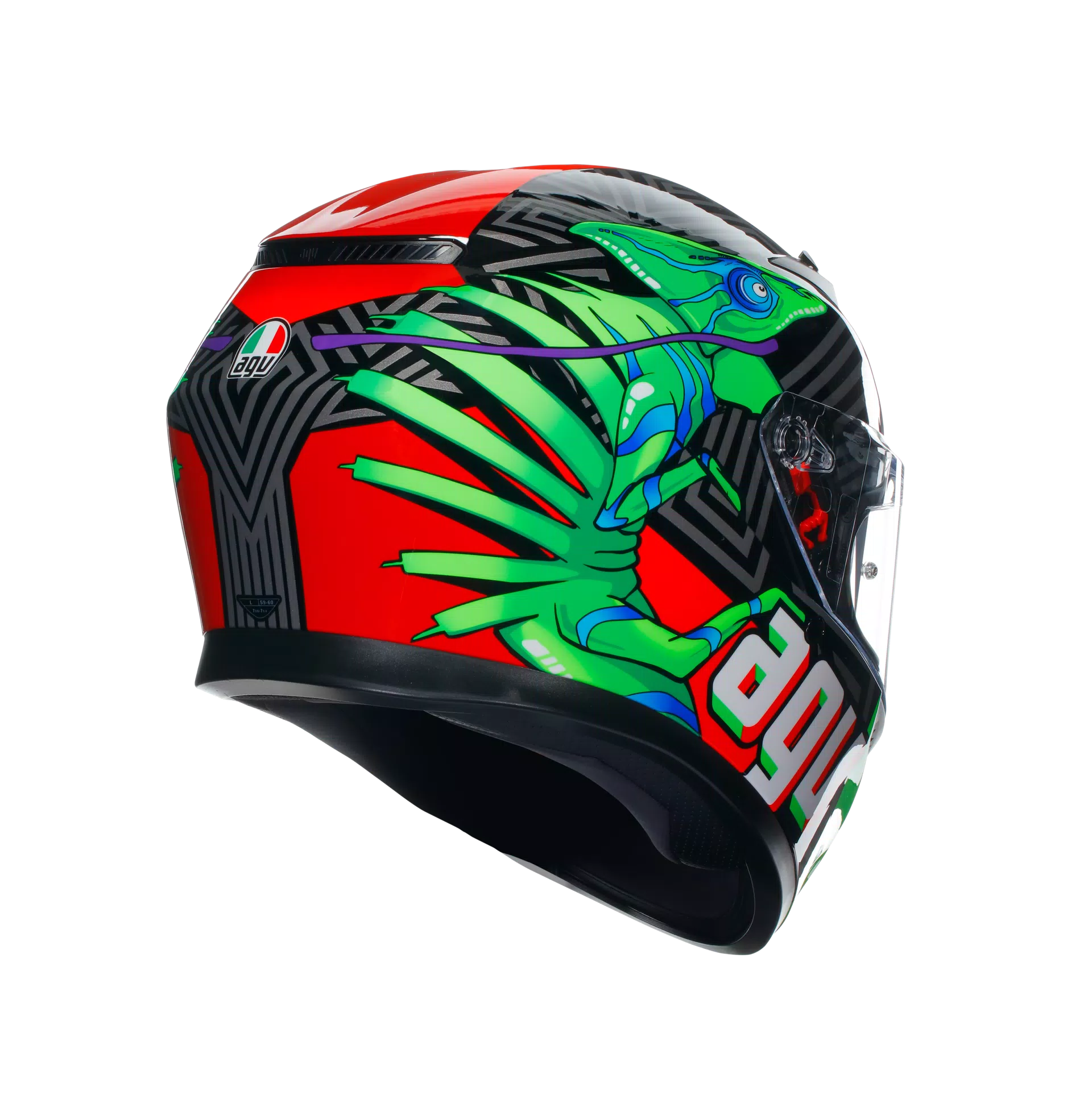 K3 KAMALEON BLACK/RED/GREEN - MOTORRAD INTEGRAL-HELM E2206
