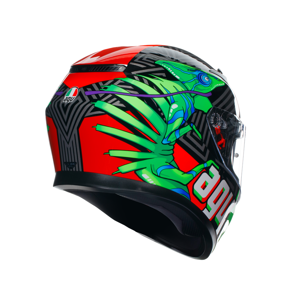 K3 KAMALEON BLACK/RED/GREEN - MOTORBIKE FULL FACE HELMET E2206 | Dainese