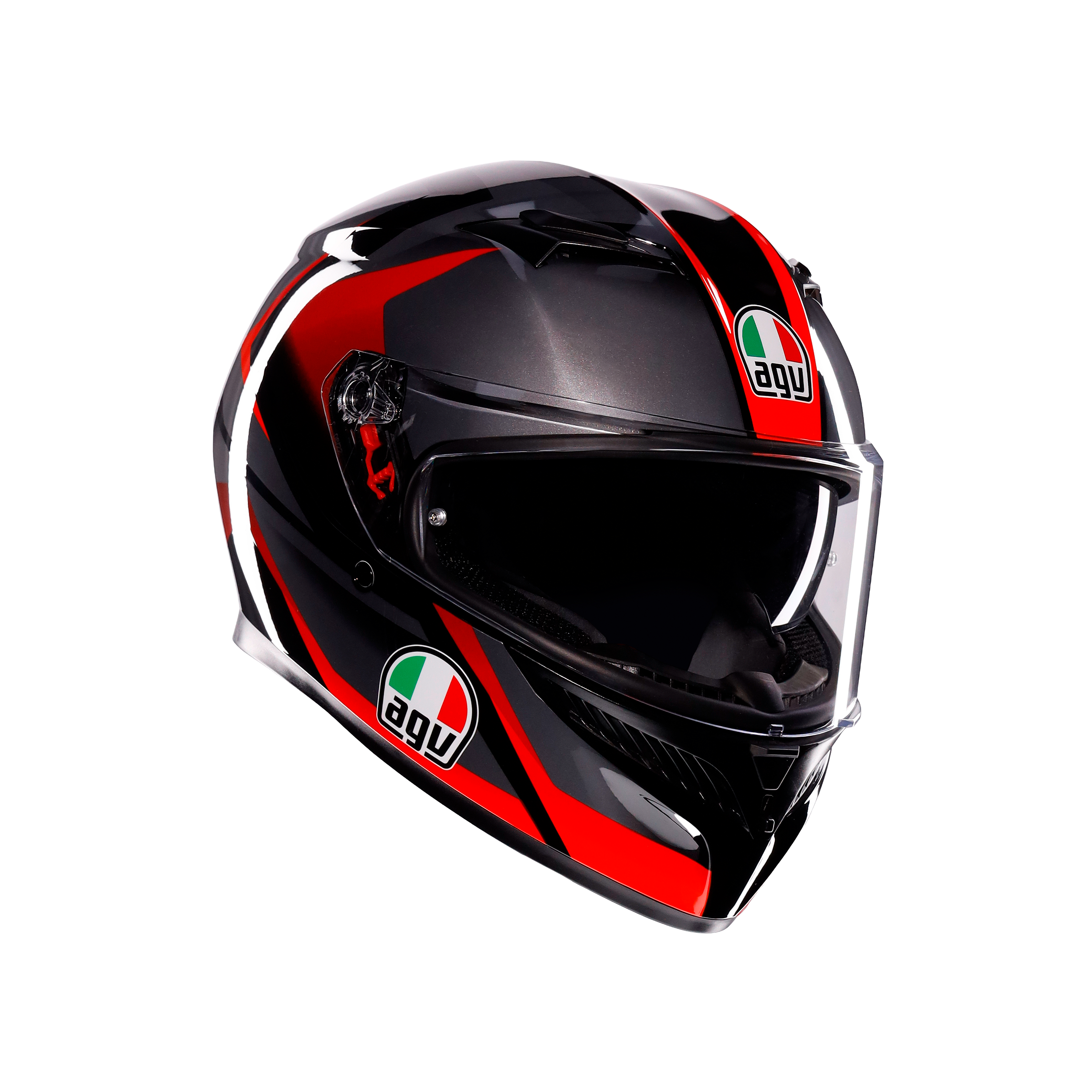 セキュリティ・セーフティ agv K3 WING BLACK/ITALY AGV K3 Wing Black/Italy Helmet - Sportbike Track Gear