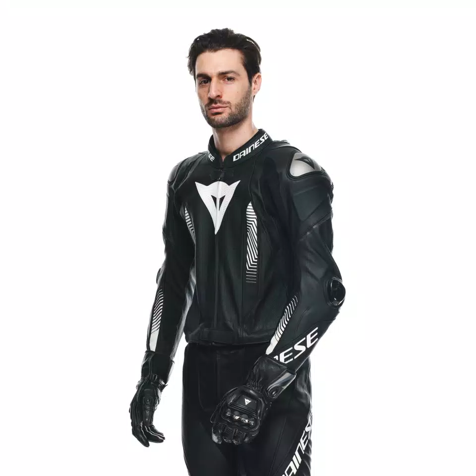 LAGUNA SECA 5 - TUTA MOTO DIVISIBILE IN PELLE PERFORATA UOMO - BLACK/BLACK/WHITE - 8