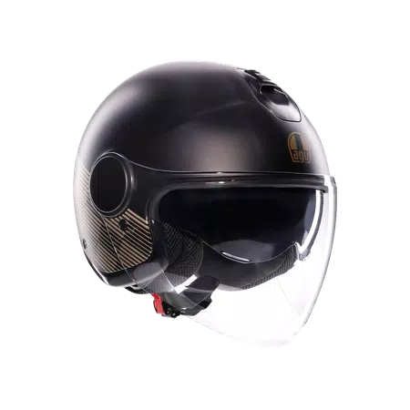 ETERES PONZA MATT BLACK/GOLD - MOTORBIKE OPEN FACE HELMET E2206 -  - 1