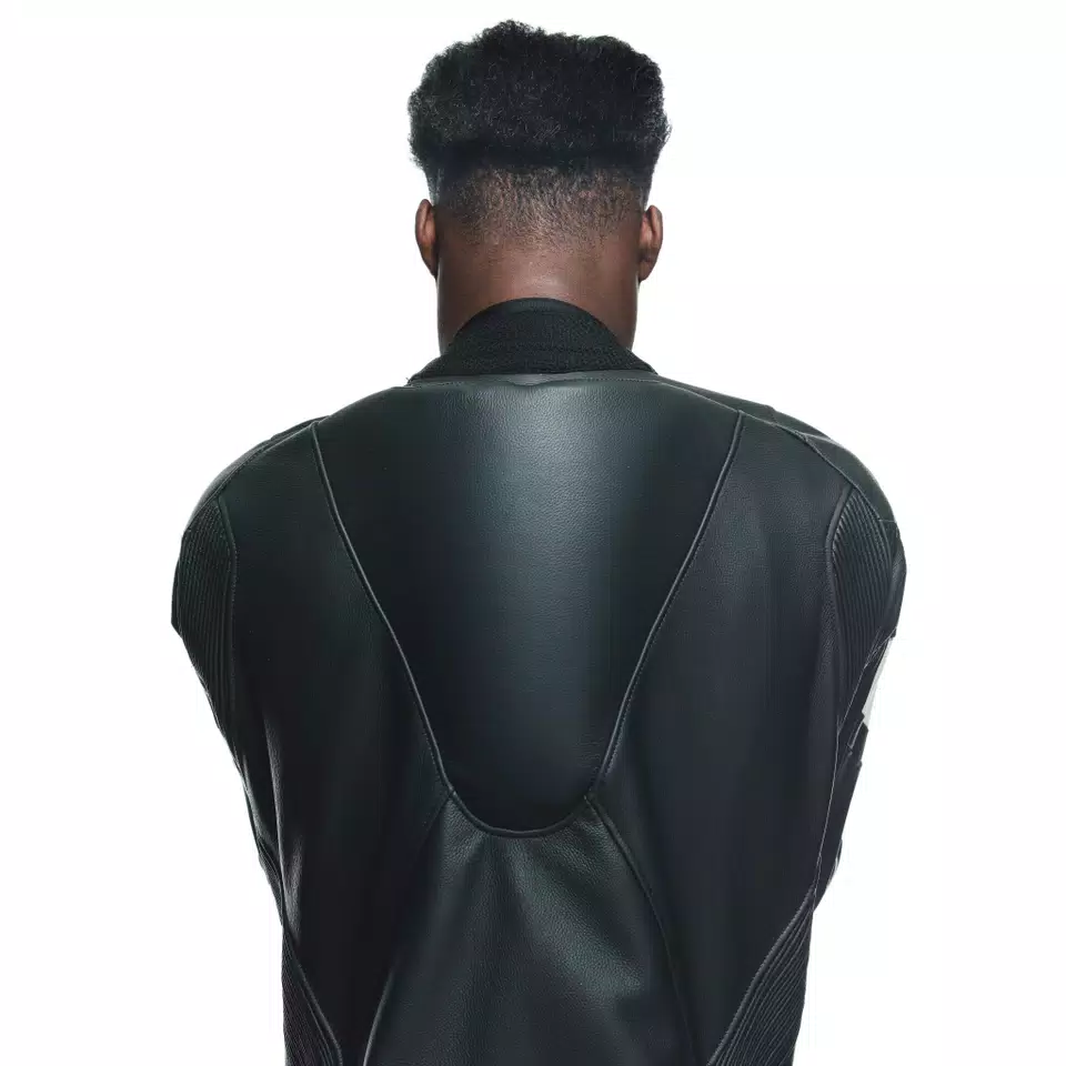 TOSA - MEN'S 1-PIECE MOTORCYCLE PERFORATED LEATHER SUIT - BLACK/BLACK/WHITE - 12
