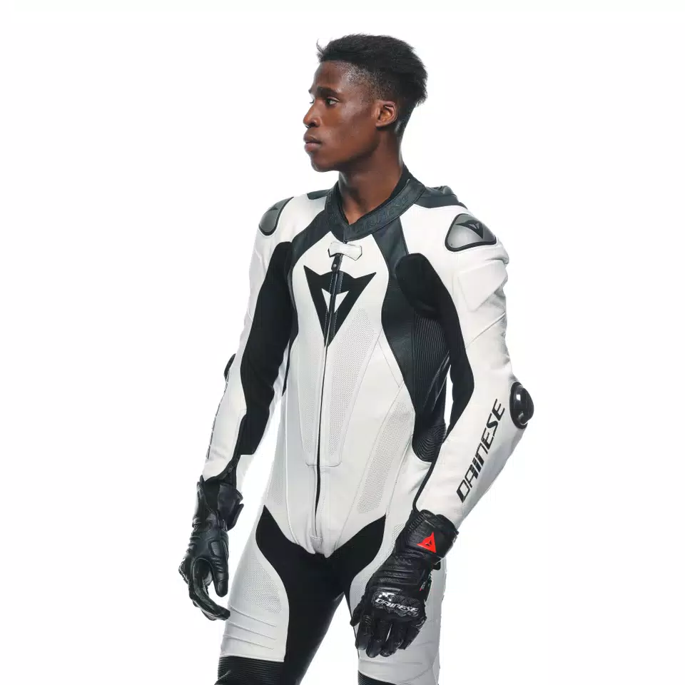 LAGUNA SECA 5 - ONE-PIECE LEATHER RACING SUIT - WHITE/BLACK - 4