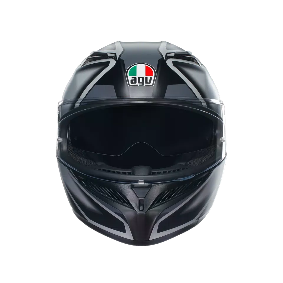 K3 COMPOUND MATT BLACK/GREY - MOTORBIKE FULL FACE HELMET E2206 -  - 2