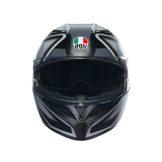 k3-compound-matt-black-grey-motorbike-full-face-helmet-e2206 image number 1