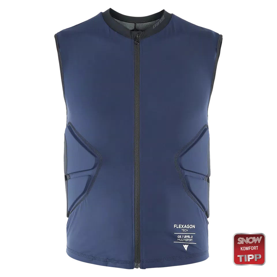 MEN'S FLEXAGON PROTECTIVE SKI VEST  - BLACK-IRIS/STRETCH-LIMO - 2