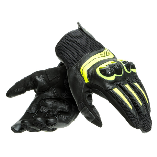 mig-3-unisex-leather-gloves-black-fluo-yellow image number 4