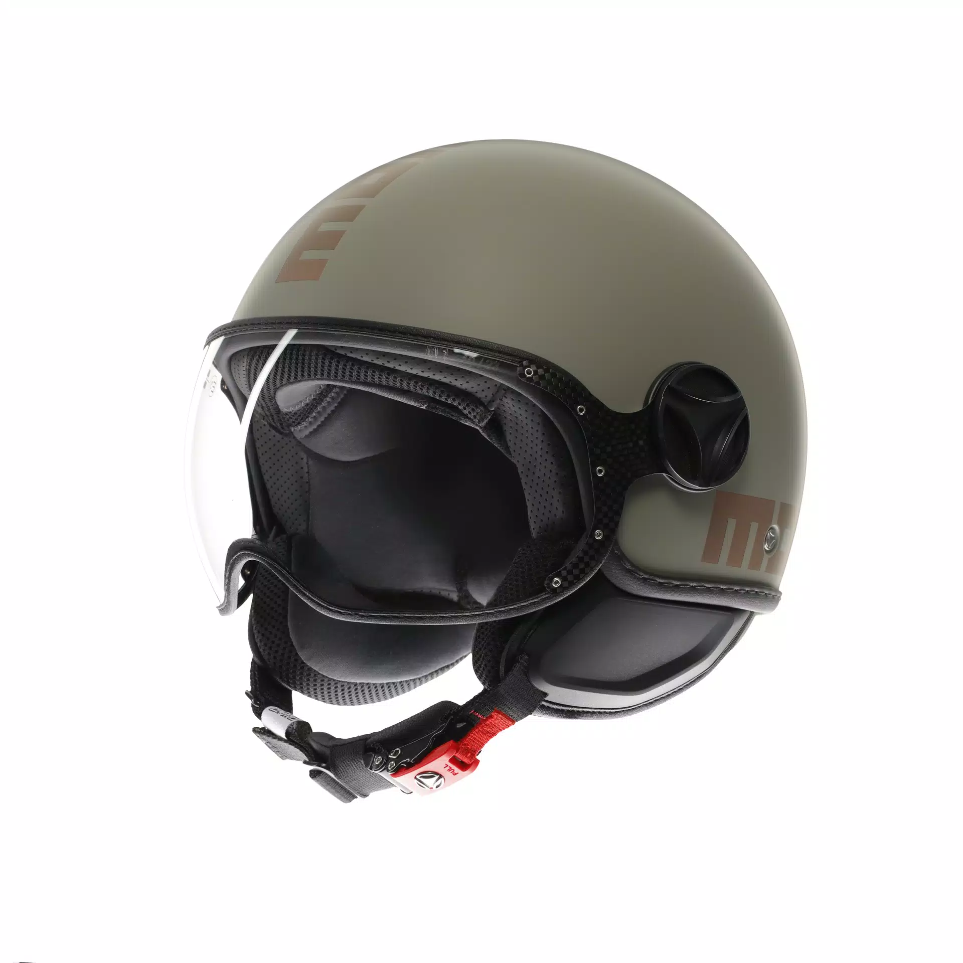 MOMODESIGN FGTR CLASSIC FLIP MATT GREEN / BRONZE - JET HELMET WITH VISOR E2206