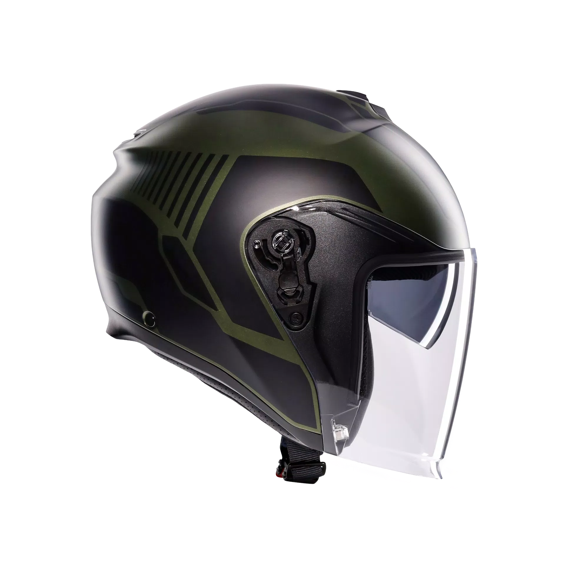 IRIDES SAKAI MATT GREEN/BLACK - CASQUE MOTO JET E2206