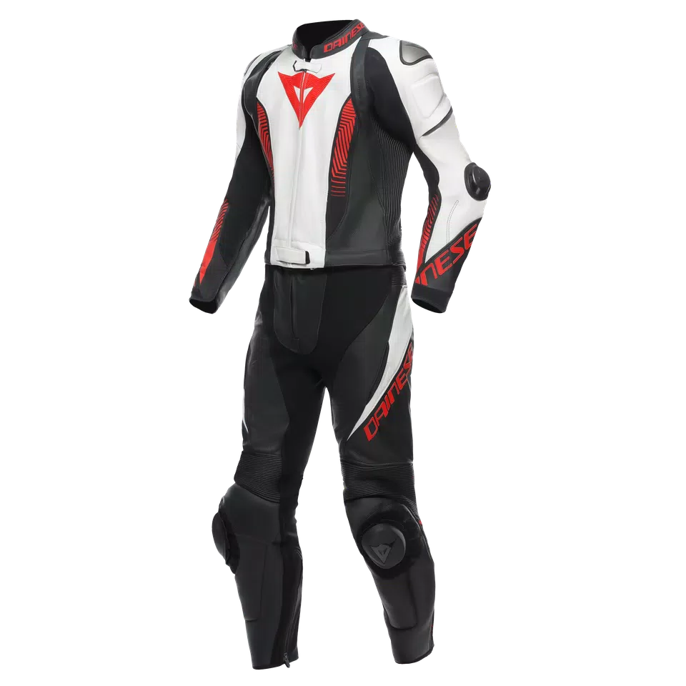 LAGUNA SECA 5 2PCS LEATHER SUIT - BLACK/WHITE/LAVA-RED - 1