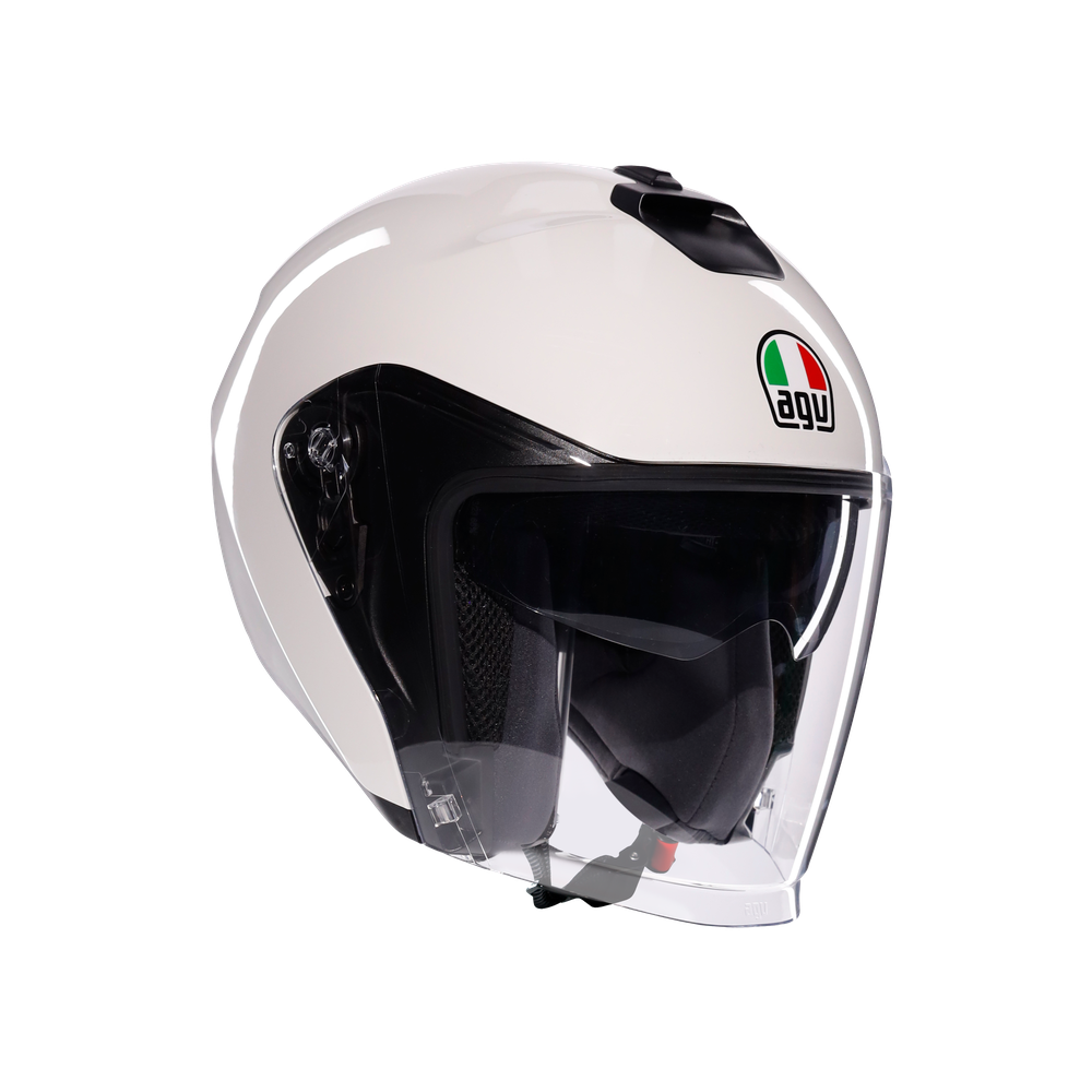 irides-mono-materia-white-motorbike-open-face-helmet-e2206 image number 0